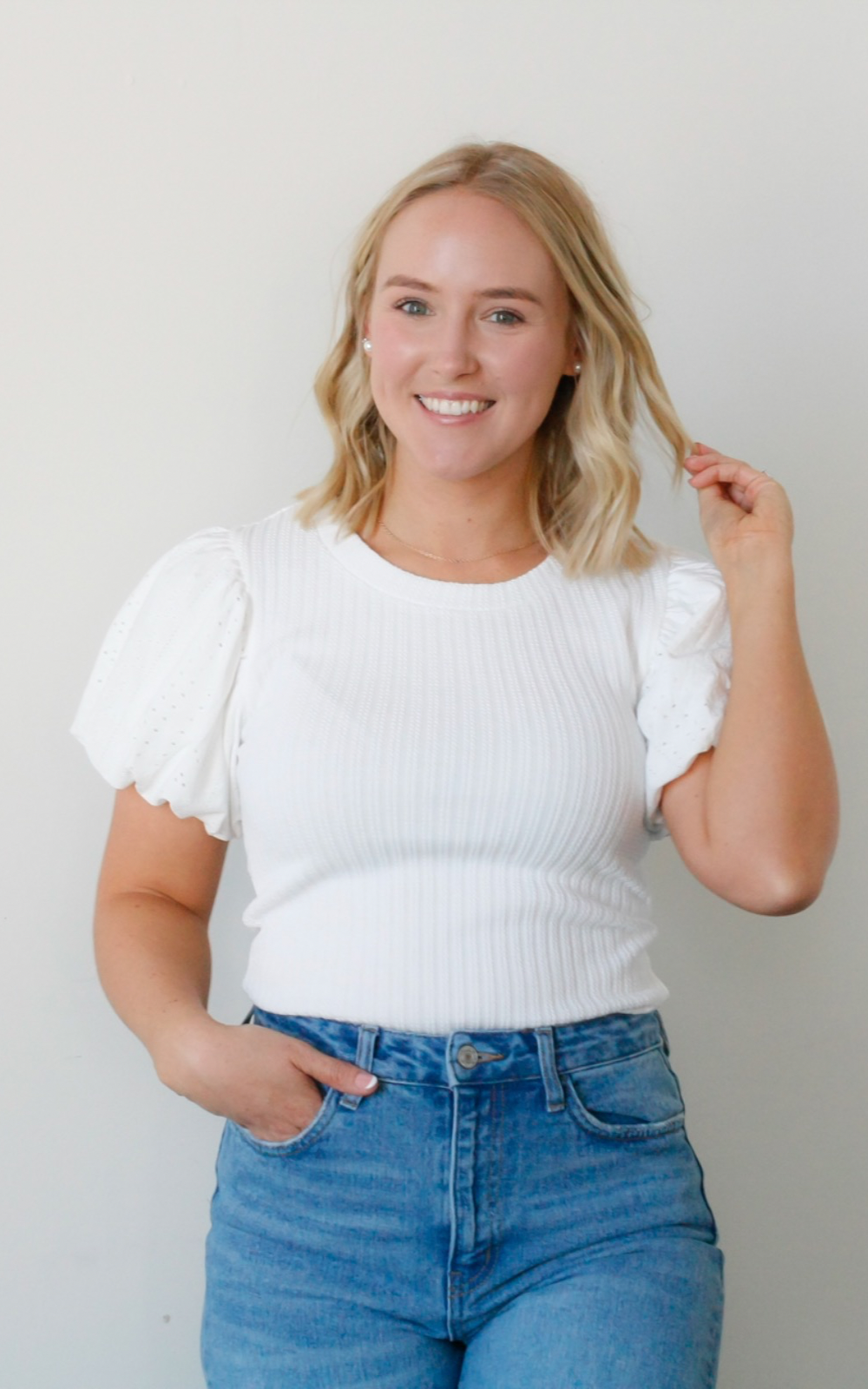 Chelsea White Knit Top