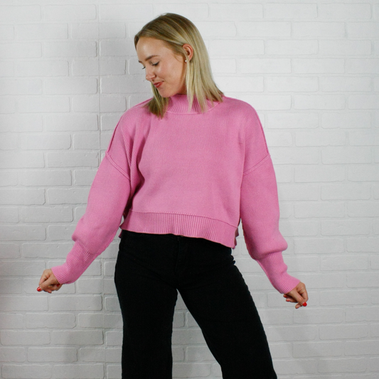 finley sweater bubblegum pink -1