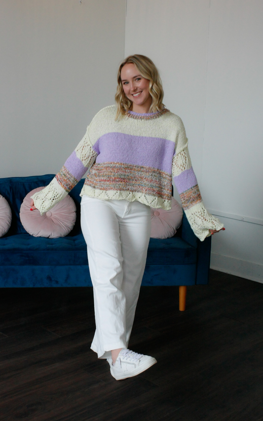 Saren Knitted Colorblock Sweater